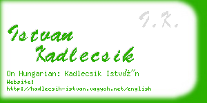 istvan kadlecsik business card